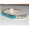 Image 2 : Navajo Kingman Turquoise Stacker Cuff Bracelet Sterling Silver Signed