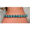 Image 3 : Navajo Kingman Turquoise Stacker Cuff Bracelet Sterling Silver Signed