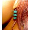 Image 2 : Navajo Rolled Turquoise & Sterling Beads Dangle Earrings