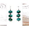Image 3 : Navajo Rolled Turquoise & Sterling Beads Dangle Earrings