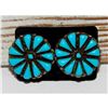 Image 1 : Old Pawn Zuni Cluster Earrings Petit Point Turquoise Sterling Clip On
