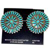 Image 1 : Zuni Petit Point Turquoise Post Earrings Sterling V. Byjoe Vintage