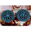 Image 3 : Zuni Petit Point Turquoise Post Earrings Sterling V. Byjoe Vintage