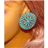Image 4 : Zuni Petit Point Turquoise Post Earrings Sterling V. Byjoe Vintage