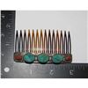 Image 2 : Vintage Navajo Sterling Silver Turquoise Coral Hair Comb