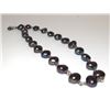 Image 1 : Silver Cultured Black Pearl Choker Necklace