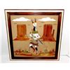 Image 1 : Vintage Navajo Sand Painting. Framed. Kachina Dancer