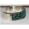 Image 2 : Vintage Zuni Snake Eye Turquoise Cuff Bracelet Sterling Silver