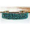 Image 3 : Vintage Zuni Snake Eye Turquoise Cuff Bracelet Sterling Silver