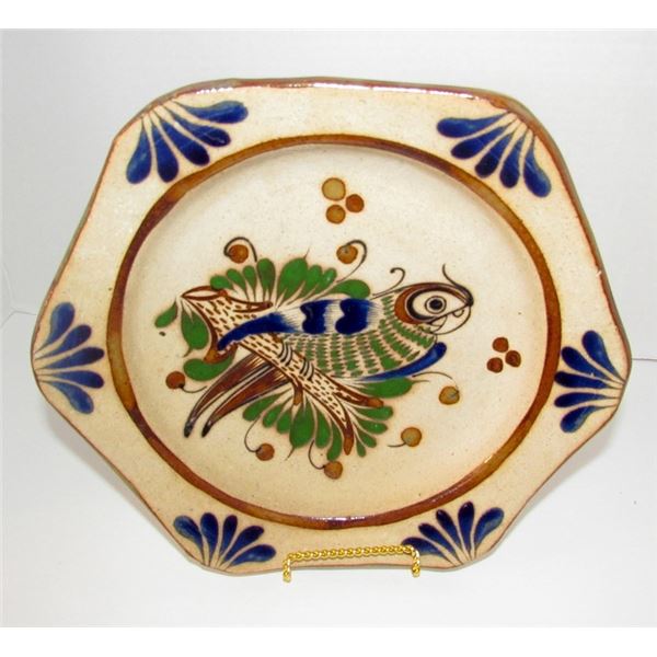 Mexican Tonala Fok Art Parrot Bowl Platter