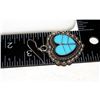 Image 2 : Zuni Turquoise Inlay & Sterling Silver Heart Dangle Earrings Faye Lowsayatee