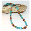 Image 1 : Navajo Rolled Shell Orange Spiny, Amethyst & Turquoise Heishi Choker Necklace
