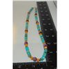 Image 3 : Navajo Rolled Shell Orange Spiny, Amethyst & Turquoise Heishi Choker Necklace