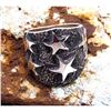 Image 4 : Navajo Stars Ring Size 10 Sand Cast Tufa Cast Sterling Silver K Yazzie