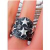 Image 6 : Navajo Stars Ring Size 10 Sand Cast Tufa Cast Sterling Silver K Yazzie
