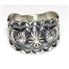 Image 1 : Navajo Band Ring Size 7 Sterling Silver Repousse Band Signed Bennie Ramone