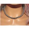 Image 6 : 8mm Navajo Pearls Necklace Sterling Silver Choker Necklace 16"L