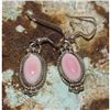Image 1 : Navajo Pink Conch Dangle Earrings Sterling Silver Signed