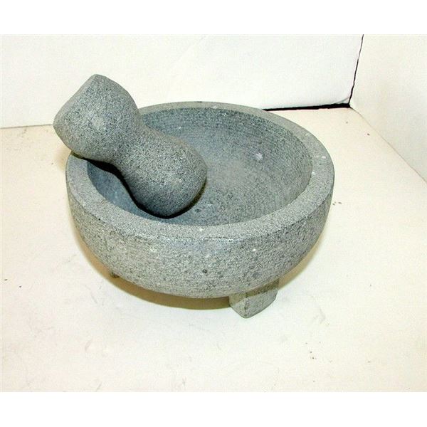 Vintage Large Mexican Molcajete Stone Grinder Lava