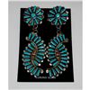 Image 1 : Zuni Petit Point Turquoise Dangle Earrings Sterling V. Byjoe Vintage