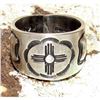 Image 1 : Navajo Martha Cayatineto Zia Cross Ring Size 10 Sterling Silver Band Native