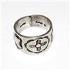 Image 3 : Navajo Martha Cayatineto Zia Cross Ring Size 10 Sterling Silver Band Native