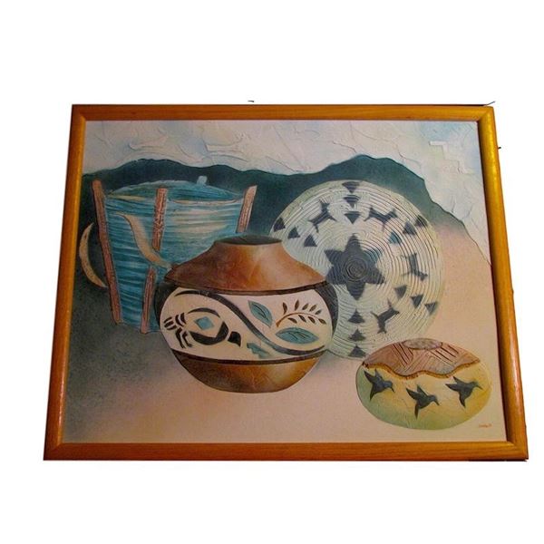 CONNIE BAKER Original Art - Stucco on Canvas.