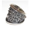 Image 2 : Navajo Kevin Yazzie Pueblo Cross Ring Size 8 Sand Cast Tufa Cast Sterling Silver
