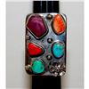 Image 1 : Navajo Orange Red Purple Spiny Cluster Ring Turquoise Sz 8 Sterling Silver