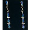 Image 1 : Zuni Opal Sterling Silver Dangle Statement Earrings A. Gasper