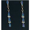 Image 2 : Zuni Opal Sterling Silver Dangle Statement Earrings A. Gasper