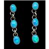 Image 1 : Zuni Opal Sterling Silver Dangle Statement Earrings A. Gasper