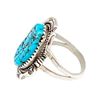 Image 2 : Navajo Kingman Turquoise Ring Sz 8 Sterling Silver Native American Signed