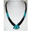 Image 1 : Santo Domingo Kingman Black Onyx Heishi Necklace Lupe Lovato