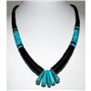 Image 2 : Santo Domingo Kingman Black Onyx Heishi Necklace Lupe Lovato