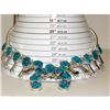 Image 3 : Navajo Squash Blossom Necklace Kingman Turquoise Necklace Sterling Silver