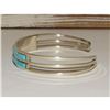 Image 3 : Zuni Turquoise Inlay Stacker Cuff Bracelet Sterling A. Wallace