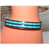 Image 7 : Zuni Turquoise Inlay Stacker Cuff Bracelet Sterling A. Wallace