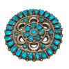 Image 1 : Old Pawn Navajo Turquoise Cluster Brooch Pin Vintage