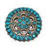 Image 2 : Old Pawn Navajo Turquoise Cluster Brooch Pin Vintage