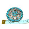 Image 4 : Old Pawn Navajo Turquoise Cluster Brooch Pin Vintage
