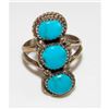 Image 1 : Navajo Blue Royston Turquoise Ring Sz 10 Sterling Silver Signed Native