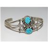 Image 5 : Navajo Turquoise Cuff Bracelet Sterling Silver Native American