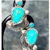 Image 1 : Old Pawn Zuni Post Earrings Turquoise Sterling Silver Dan Simplicio