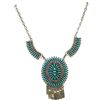 Image 3 : Old Pawn Zuni Turquoise Petit Point Cluster Necklace Sterling Silver Signed