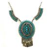 Image 6 : Old Pawn Zuni Turquoise Petit Point Cluster Necklace Sterling Silver Signed