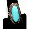 Image 2 : Navajo Royston Blue Turquoise Ring Size 7 Sterling Silver Signed