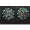 Image 1 : Zuni Snake Eye Turquoise Post Stud Earrings Sterling Silver Native American