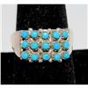 Image 2 : Zuni Snake Eye Turquoise Cluster Ring Size 8.5 Sterling Silver S. Haloo