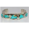 Image 4 : Zuni Snake Bracelet Royston Turquoise & Sterling Silver 7" Wrist
